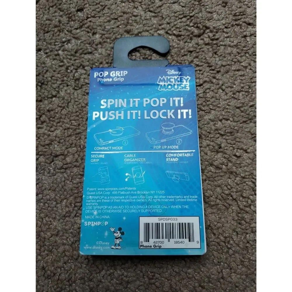NWT Disney SpinPop Pop Grip Mickey Mouse Phone Grip Pop Socket
